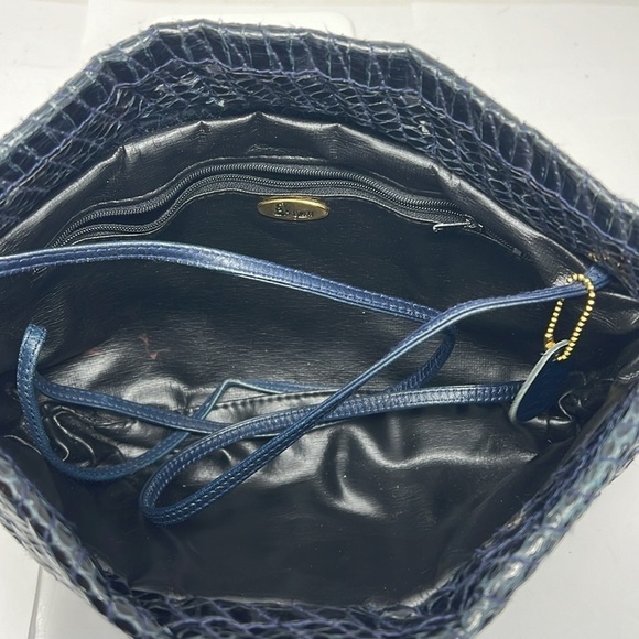 Aspects Navy Blue Python Snakeskin Clutch Shoulder Bag - Picture 9 of 14
